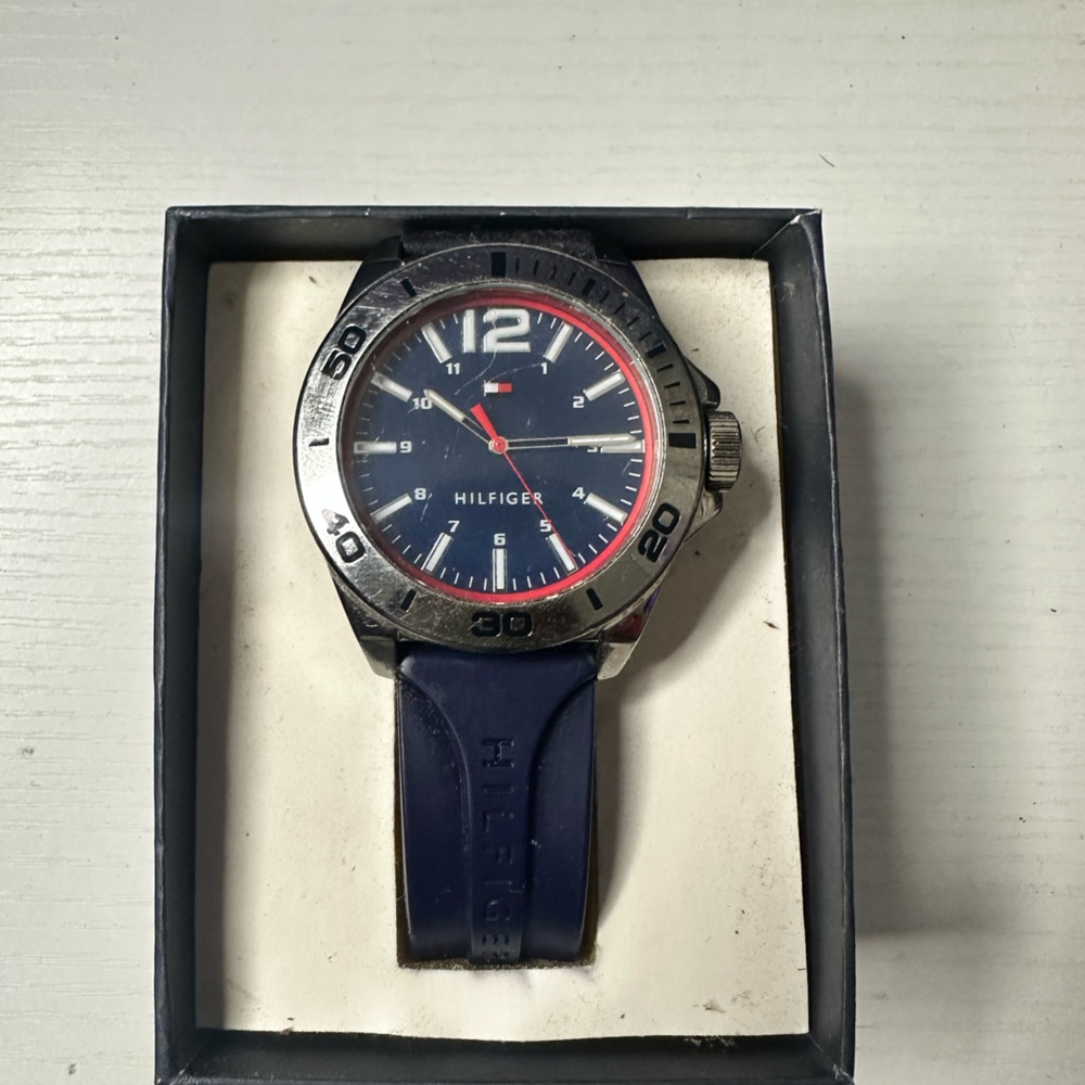 Tommy Hilfiger Navy and Silver Men's Watch
